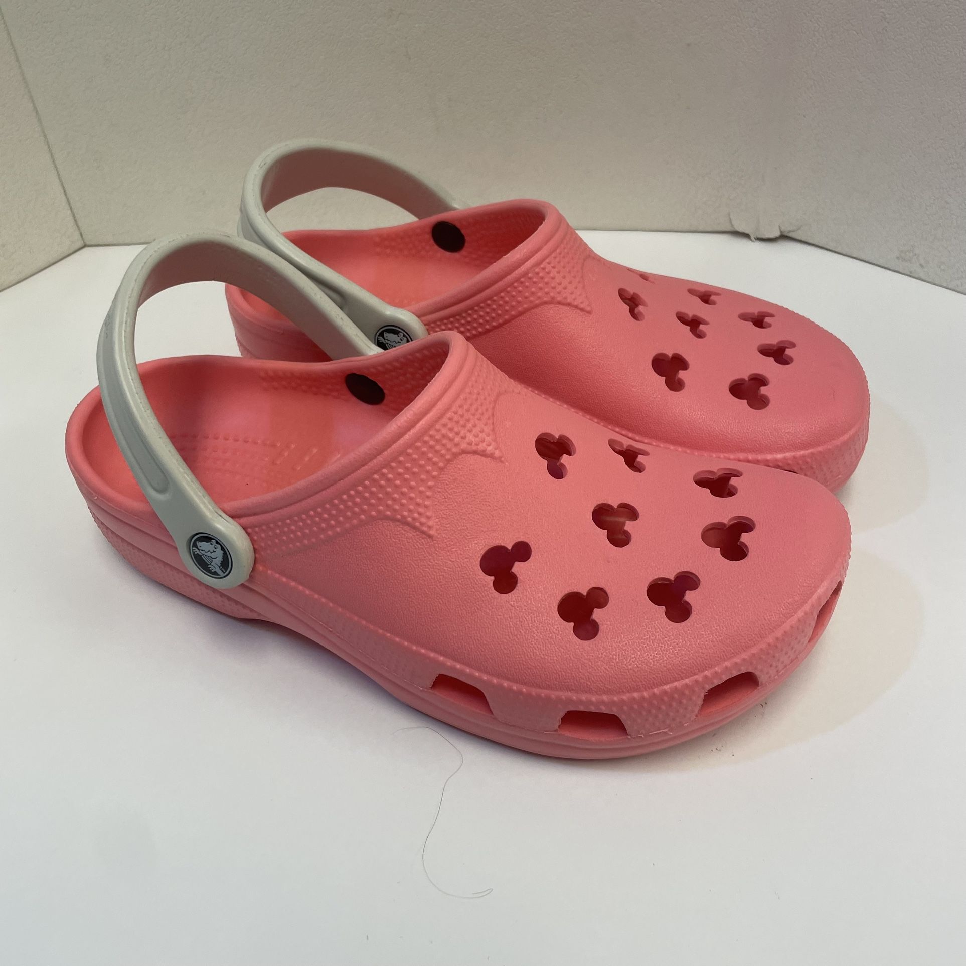 New Pink Mickey Icon Crocs Women 8-9 Men 6-7 Slip On Shoes