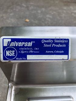Universal Stainless Inc Commercial Stainless Steel Sink
