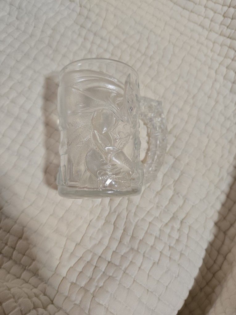 1995 McDonald's Batman Clear Glass Mugs Vintage