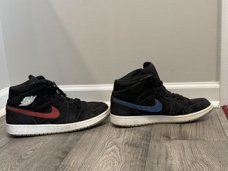 Men's Nike Air Jordan 1 Mid 554724-065 Size 12 Black University Red Royal Blue