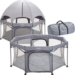 Hiccapop XL 69” Deluxe outdoor baby playpen W/Canopy LIKE NEW