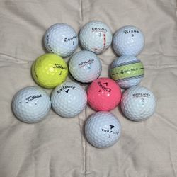 11 Variety Used Golf Balls (Kirkland, Titleist, Taylormade)