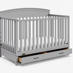 Graco Benton 5-in-1 Convertible Crib with Drawer - Pebble Gray