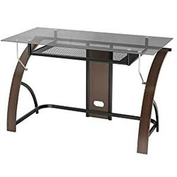 Wood & Tempered Glass Desk (Z-Line Claremont)