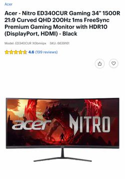 Acer 34in high performance monitor