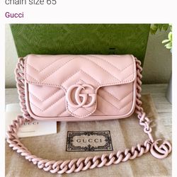 New Gucci Marmont GG belt shoulder leather mini bag with chain size 65
