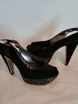 Sam Edelman black studded slingback heels Sz 7.5