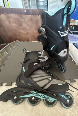 Men’s, In-Line Skates. Rollerblades. Size 10. Teal & Black