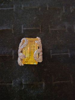 Vintage cocktail ring large yellow  citrine gemstone 💛
