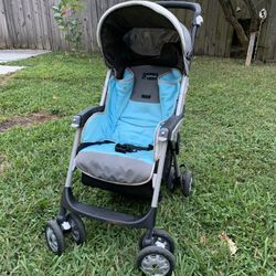 Peg Perego Aria Stroller, Blue Fabric, Made In Italy