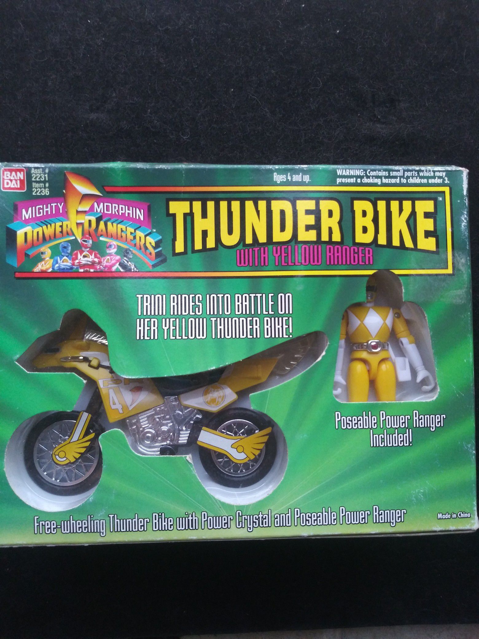 Power Ranger Thunder Bike Yellow Ranger Mint in Box