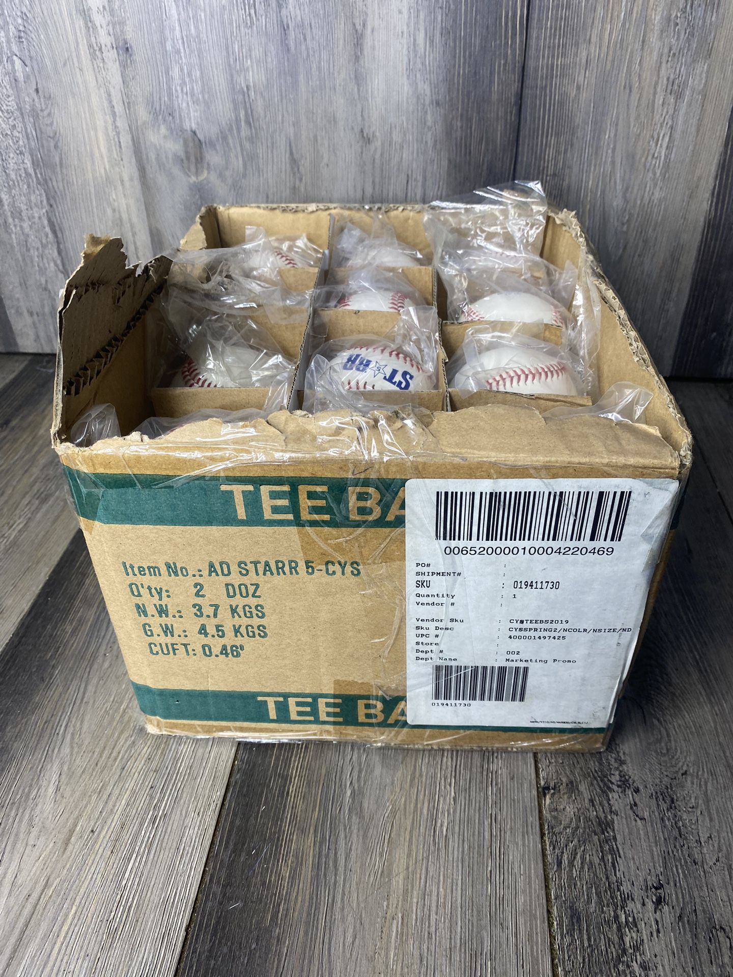 Ad Starr 5 CYS Tee Ball 24 Baseballs Balls Synthetic Leather Safety Core 9in 5oz