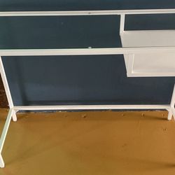 Cute White Metal Desk With Glass Top
