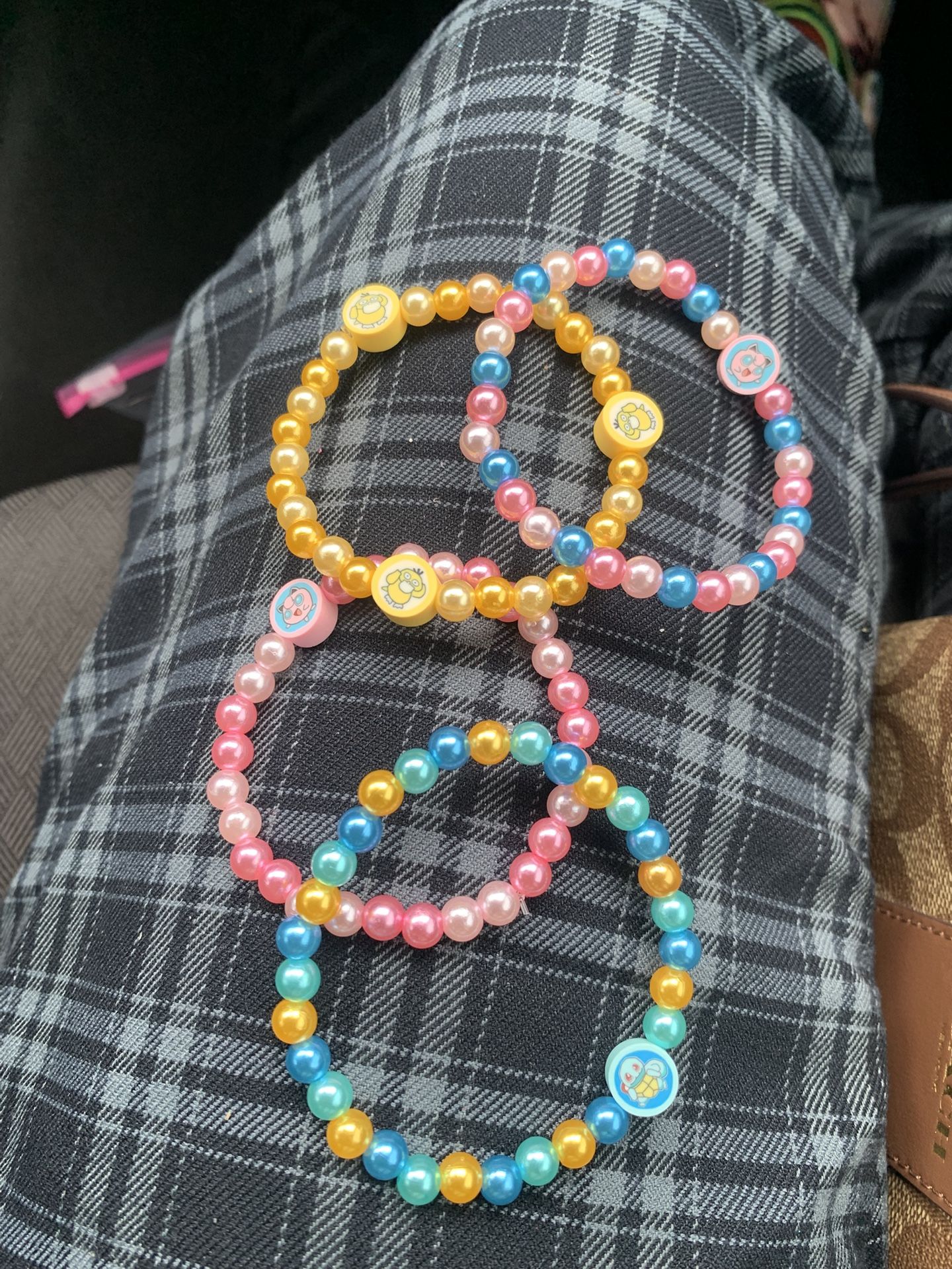 Pokémon Pearl Beaded Stretchy Handmade Bracelets