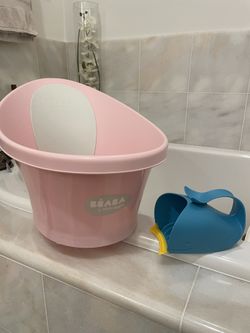 BEABA by Shnuggle Baby Bath Tub Pink And Skip Hop Baby Bath Rinse Cup