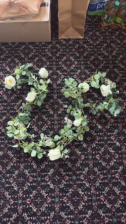 Plastic White Rose Vine Decorations