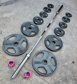 Olympic Weights, 7-ft Olympic Bar, Locking Collars
