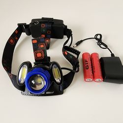 Super Bright LED Headlamp T6 COB LED Headlight 4 Modes Zoomable Torch Flashlight