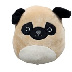 Squishmallow Kellytoy Prince the Pug 8" Brown Plush Pillow Toy Rare HTF Dog Pup