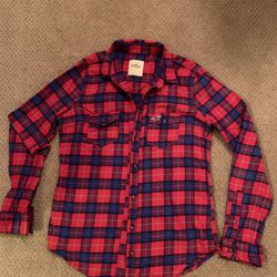 Lady’s Red And Blue Plaids Shirt