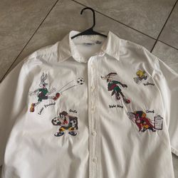 FIFA World Cup 1994 looney tunes button up shirt