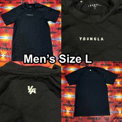 YoungLA SuperVillain Compression T-Shirt Mens Large Black Gym Training Stretch