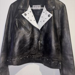 Ladies Leather Jacket Fringe 