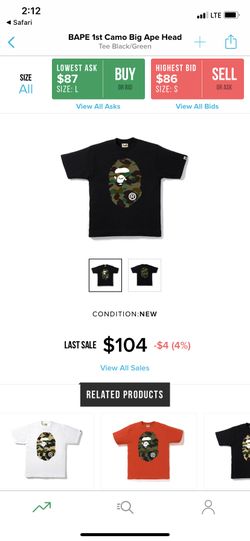 Bape Camo Big Head T Shirt
