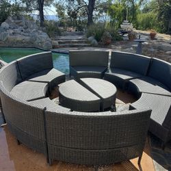 Large round patio set