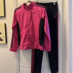 Adidas Pink Jacket and Sweatpants Set