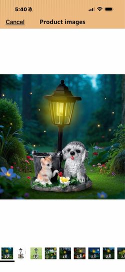 Solar Garden Country Farm Cat and Dog with Light, Outside-Outdoor Decorations Cat and Dog for Patio Yard Lawn Walkway Ornaments Clearance Housewarming