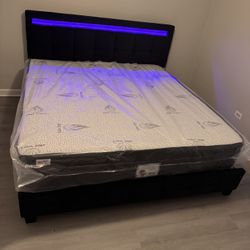 Led Bed Frame - King size - Matress Included 