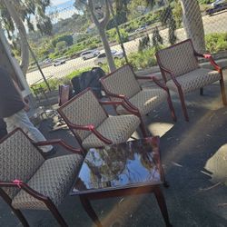 Set Of 4 Chairs And End Table