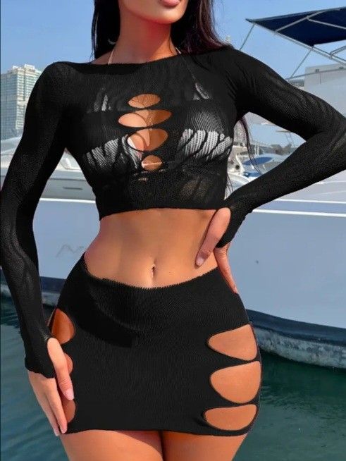 FISHNET SWIMWEAR COVER-UP