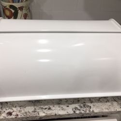White Enamel Breadbox, 17x11x10