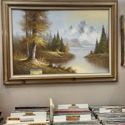 Painting Oil Pines Framed Large 