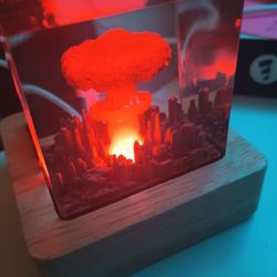 Atomic Bomb Resin Night Lamp - Powerful Epoxy Resin Art, Brand New 