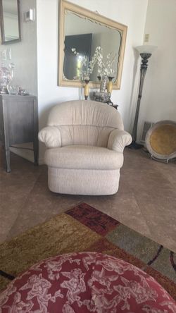Cream Fabric Upholstered Accent Chair