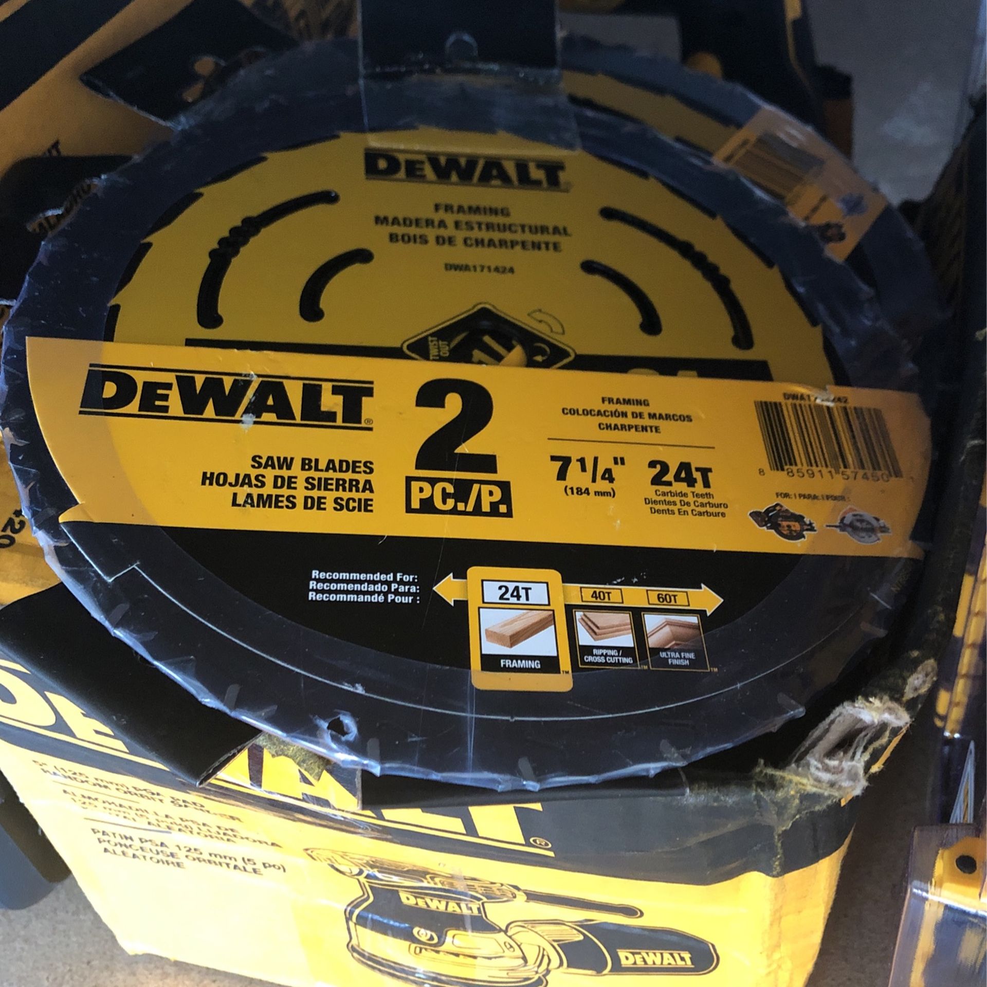 Dewalt 2pc 7 1-/4” Saw Blades For Framing
