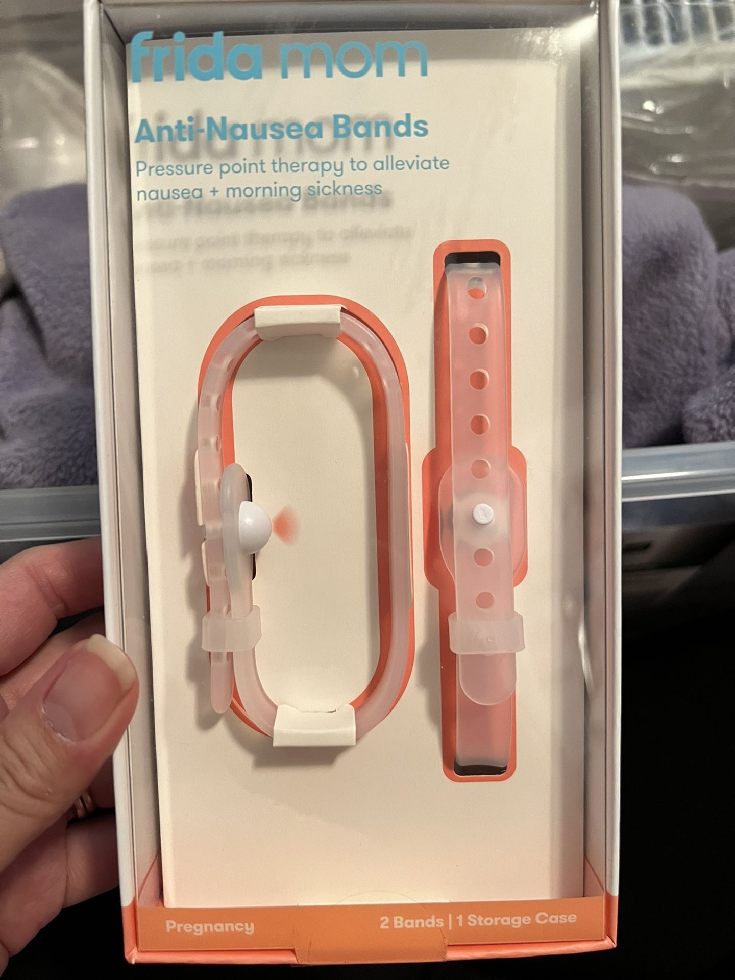 Frida Mom Anti-Nausea Band, 24/7 Morning Sickness Relief Through Pressure Point Therapy, Includes 2 Bands + Storage Case