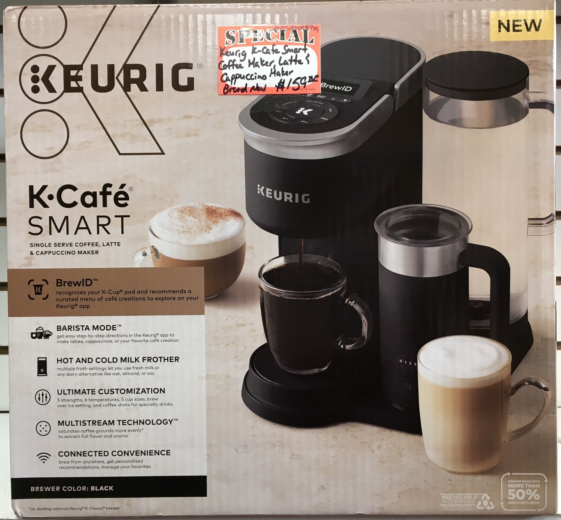 Keurig K-Cafe Smart Coffee Maker Latte & Cappuccino Maker Brand