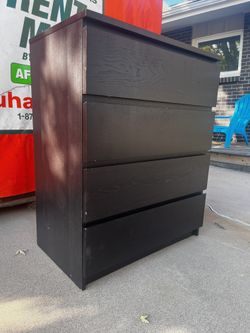 IKEA MALM Bedroom Set – 4-Drawer Dresser & Pair of 2-Drawer Nightstands (Black-Brown)