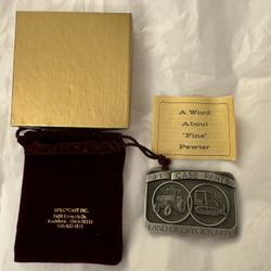 New JI Case Parts Land of Opportunity Vintage Belt Buckle 1986 Fine Pewter
