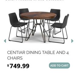 Round Bar Height Table with 4 Chairs