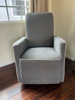 Gray Upholstered Glider Recliner Chair