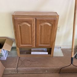Medicine cabinet near new never installed bathroom fixture