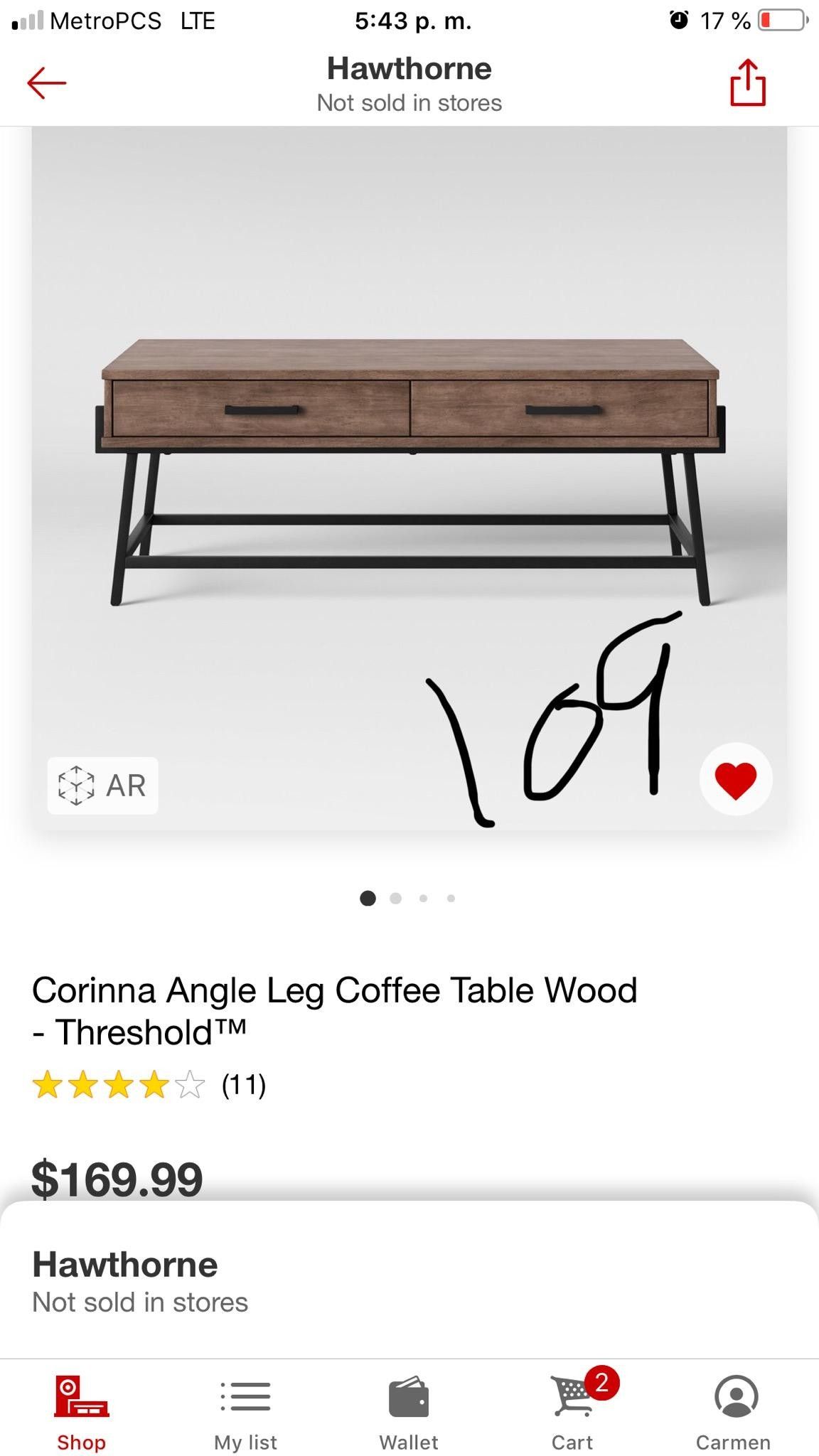 Coffee table brown