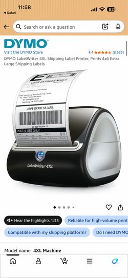 DYMO LabelWriter 4XL Shipping Label Printer