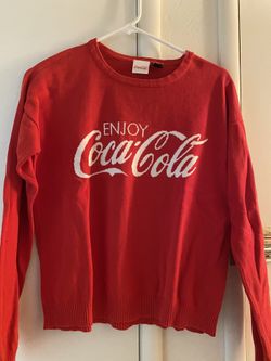 Vintage Coca Cola Spellout Sweater Size M Red Rare 80's