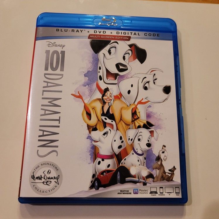$6 BLU RAY , DISNEY 101 DALMATIONS BLU RAY / DVD ONLY NO DIGITAL $6 OR TRADE FOR A MOVIE TITLE I DO NOT ALREADY OWN.
